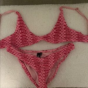 Pink crochet Triangl bikini